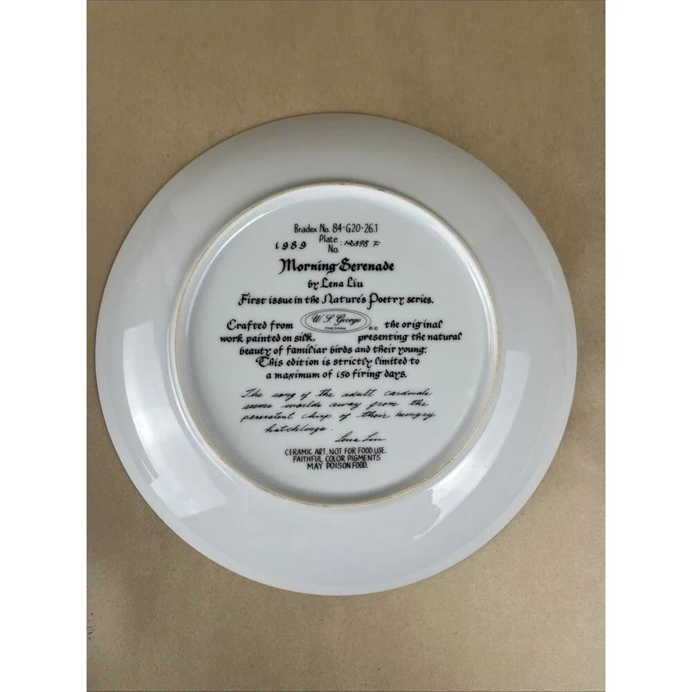 VTG‎ Lena Liu Nature's Poetry Series Plates- MORNING SERENADE, MORNING CHRUS EUC